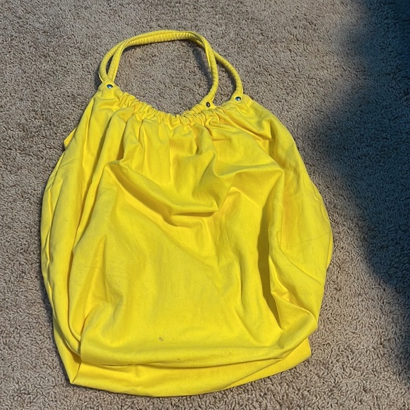 American Apparel circle sac tote with a pocket in yellow - Picture 2 of 5